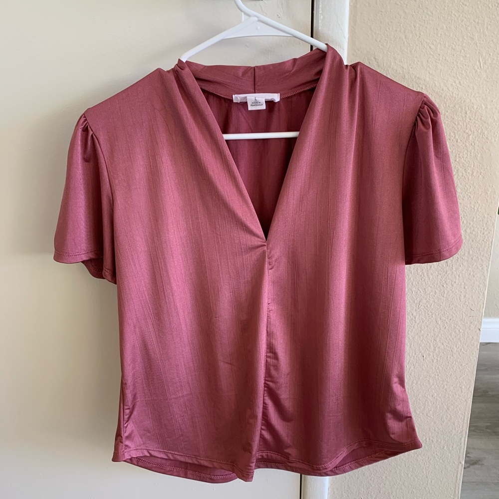 Pink polyester shirt